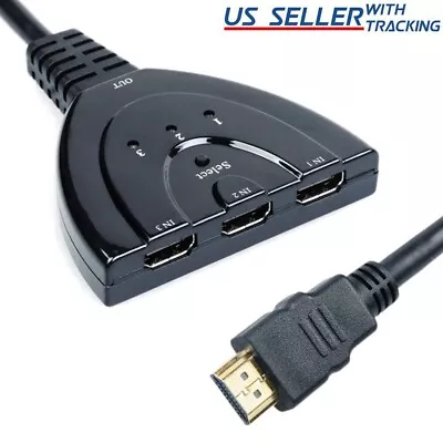 3 Port HDMI Splitter Cable 1080P Switch Switcher HUB Adapter For HDTV PS4 Xbox • $5.49