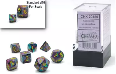 7Pcs Dodecahedron Dice Set Mini Dice Set Includes D4 D6 D8 D10 D12 D20 And D% • $16.11