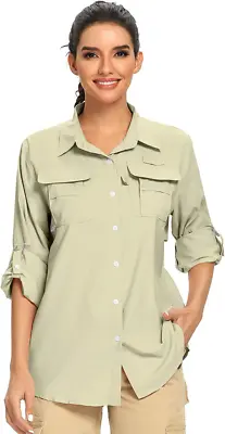 £43.38 • Buy Women's UPF 50+ UV Sun Protection Safari Shirt, Long Sleeve Outdoor Cool... 