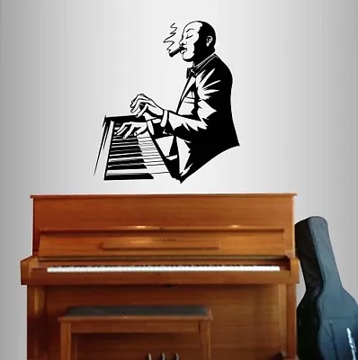 Vinyl Decal Piano Player Cigar Pianist Jazz Music Musician Wall  Sticker 1440 • £26.99