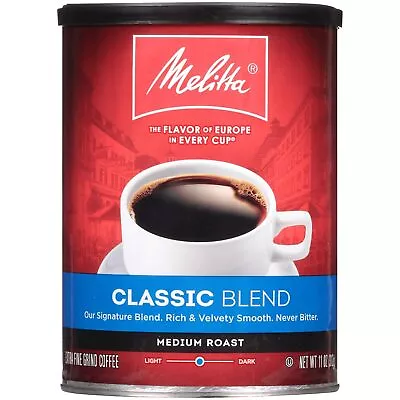 Melitta Classic Blend Coffee Medium Roast Extra Fine Grind 11 Ounce Can (Pack • $63.99