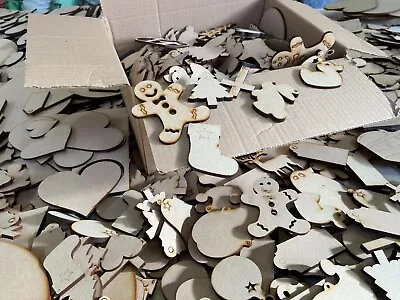 £32.95 • Buy Wooden MDF Assorted Shapes Hearts, Stars, Triangles, Circles Baby Feet Christmas