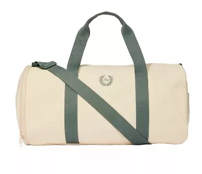 Victoria's Secret PINK Canvas Duffle Weekender Bag W/ Green Trim NIP -Reg $59.95 • $24.99