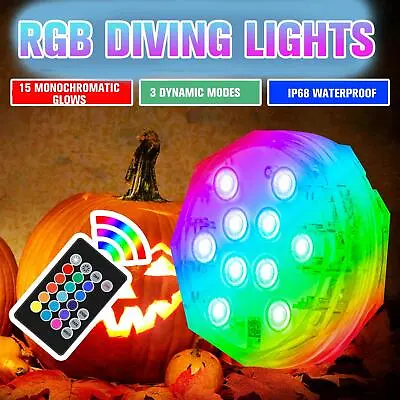 £5.77 • Buy IP68 Waterproof LED Lights Underwater Swimming Pool Pond Hot Tub Submersible
