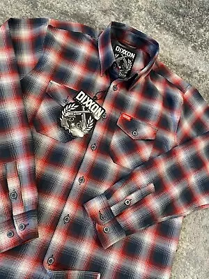 Dixxon Flannel Shirt Red Men’s L The Equalizer Plaid NWT Button Down • $80