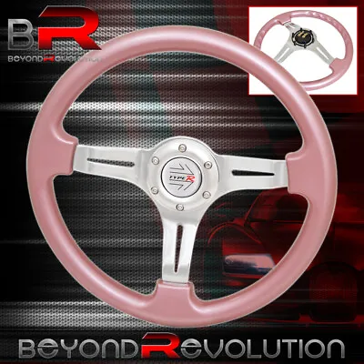 350mm 3 Spoke Streak Design Pink Heavy Duty Steering Wheel Typer Horn • $53.99