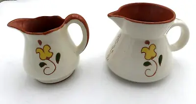 Ruth Price Pennsylvania Dutch  Motto Ware  Pair Of Pitchers • $16.99