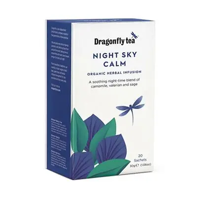 💚 Dragonfly Tea Organic Night Sky Calm Herbal Infusion 20 Bags • £3.77