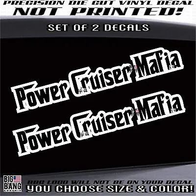2 Power Cruiser Mafia Boat Vinyl Decal Sticker Overnight Day Cruising Luxury USA • $17.89