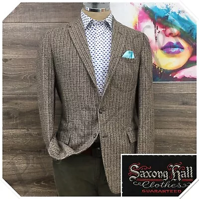 Vintage Mens Tweed Blazer Sport Coat Casual Jacket Size 39R Wool Suit • $79.95