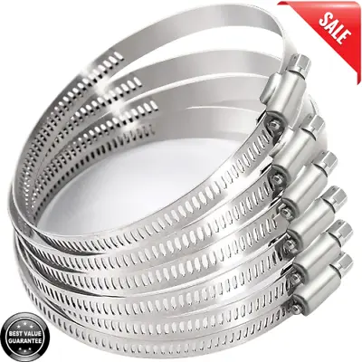 3 Inch Hose Clamp Adjustable 304 Stainless Steel Duct Clamps 6 Pack Worm Gear • $9.56