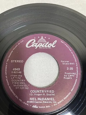 Mel McDaniel - Countryfied/Manhattan Affair - 45 RPM Vinyl Record 7  Single • $2.89