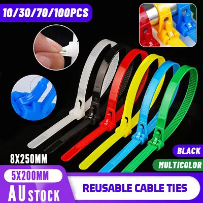 Reuse Cable Ties Zip Ties Nylon Uv Stabilised Bulk Colorful Cable Ties 5mm/8mm • $6.99