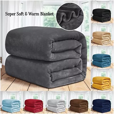 Large Blanket Super Soft Faux Fur Fleece Bed Sofa Throw Thick Warm Cozy Blankets • £15.99