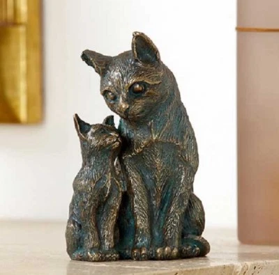 Wanddeko Katzenpaar Mit Herz – Metall-Skulptur Handbemalt, Wetterfest, Ca. 27 X 24 Cm, Für Garten & Wohnung