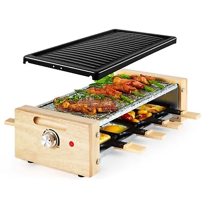 Raclette Grill Electric – Raclette Machine For 8 With 2 Non-Stick Plates – 1200W • £59.99