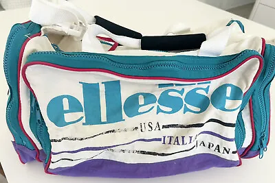 $39.85 • Buy Vintage Ellesse 80s 90s Duffle Bag Logo Retro Large Shoulder Strap Gym  Sport