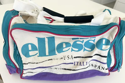 Vintage Ellesse 80s 90s Duffle Bag Logo Retro Large Shoulder Strap Gym  Sport • $24.64