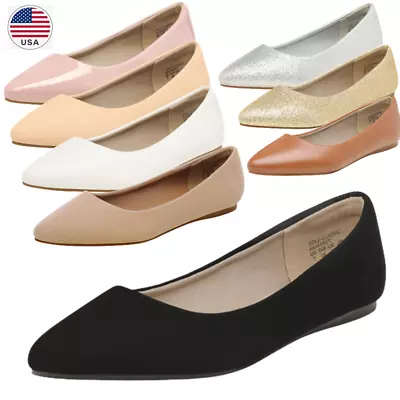 Women Slip On Ballet Flats Pointed Toe Comfortable Dress Flats Shoes Size US • $19.99