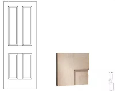 4 Panel Raised Premium Maple Stain Grade Solid Core Wooden Interior Wood Doors • $408