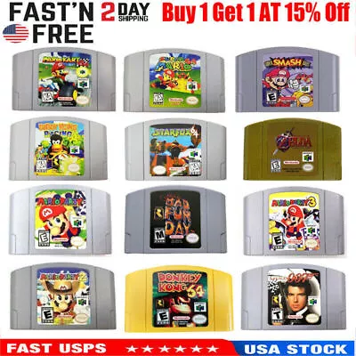 Mario Kart 64 Version Game Cartridge Console Card For Nintendo N64 US Version • $17.89