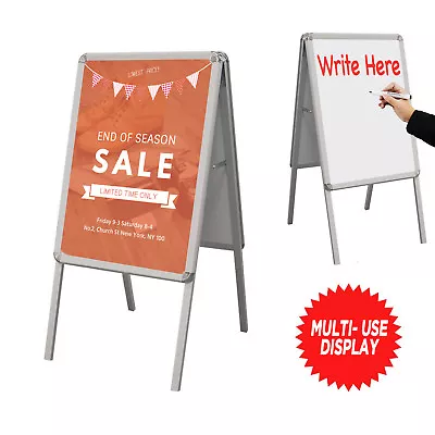 A-frame Sidewalk Sign Stand Double Sided Poster & Dry Erase Board • $115.99