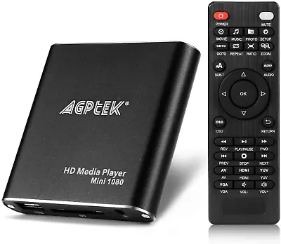 AGPTEK HDMI Media Player Mini 1080p Full-HD Ultra HDMI Digital Media Player For • £49.24