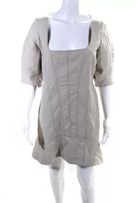 Stella McCartney Womens Back Zip Half Sleeve Mini Shift Dress Brown Size IT 42 • $114.01