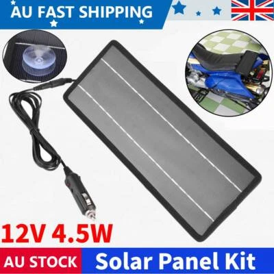 $25.88 • Buy 12V 4.5W Solar Panel Mono Battery Power Charger Kit Caravan Camping Boat Outdoor