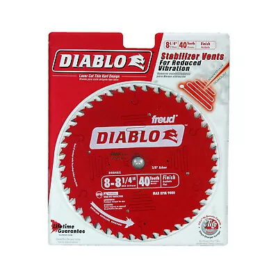 Freud D0840X Diablo 8-1/4-Inch 40T ATB Finishing Saw Blade With 5/8-Inch Arbor • $48.03