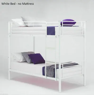 Metal Single Bunk Bed - Single 3ft - Twin Sleeper Double- Mattress Option • £128.99