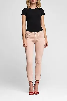 £47.20 • Buy Hudson Rose Vintage Pink Tally Cuff Hem Skinny Stretch Jeans NEW Was £185