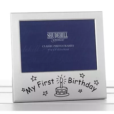 Baby My First Birthday Silver Photo Picture Frame Gift 5 X3.5 • £4.99