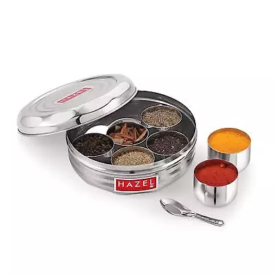 Stainless Steel Airtight Spice Box | Indian Steel Masala Dabba Spice Box & Sp... • $35.22