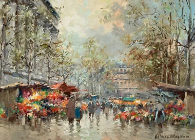 Wall Art France Paris City Street Scene Oil Painting Picture Printed On Canvas • $8.90