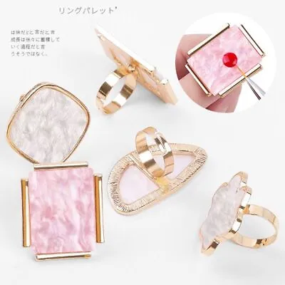 White/Pink Nail Art Ring Palette-Mixing Acrylic UV Gel Polish Painting Board 1pc • $20.21