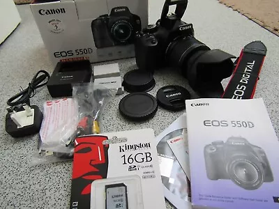 Boxed Canon EOS 550D 18.0MP Digital Camera + Canon EF-S 18-55mm IS II Zoom Lens • £240