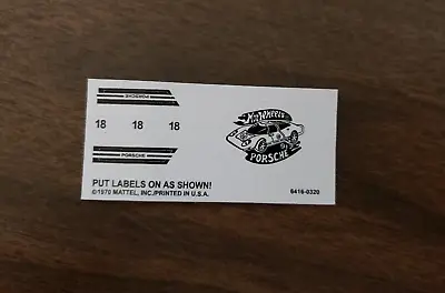 Hot Wheels Porsche 917 Redline DIE CUT Reproduction Stickers • $7