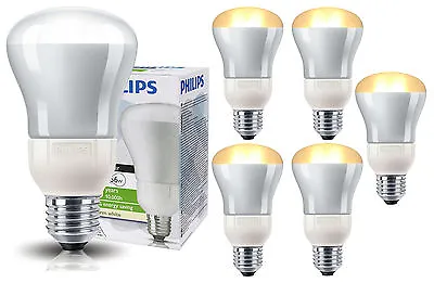 6 X R80 Reflector Light Bulbs E27 Philips Downlighter 20W = 56W With 827 Lumens • £9.99