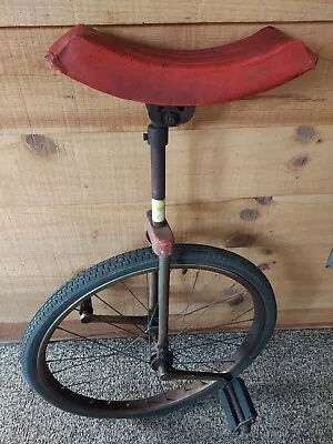 Vintage Unicycle With 24  Tire & Red Seat Toy Bike • $74.99