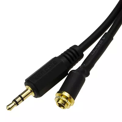 Panel Mount 3.5mm Male To Female Locking Nut Stereo Adapter Cable 0.5m • £2.79