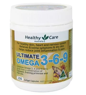 Healthy Care Ultimate Omega 3-6-9 200 Capsules Ozhealthexperts • $39.99