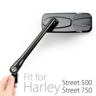 Motorcycle Mirrors Modern Black Magazi For Harley Davidson Street 500/750 • $128.81