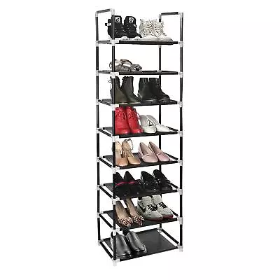 Shoe Rack Organizer 8 Tiers Narrow Storage Durable Shoe Shelf 16-20 Pairs Sl... • $45.22