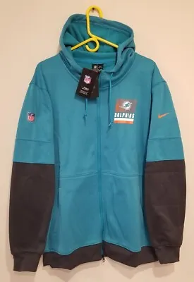 Miami Dolphins NIKE Sideline Impact Lockup Full-Zip Hoodie Men's XL LAST ONE !! • $109.99