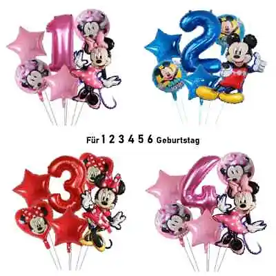 Minnie & Mickey Mouse Mouse Foil Balloons 1-6 Girls Boys Birthday Party • £3.06