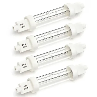 4 X 300W PUSH FIT GANTRY LIGHTS HEAT LAMPS DOUBLE JACKETED FOOD SAFE BULBS 240V • £28