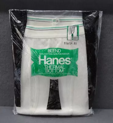 NEW Hanes M 34-36 Thermal Bottom Long John VTG 70s 1977 50/50 Waffle Made In USA • $24.98