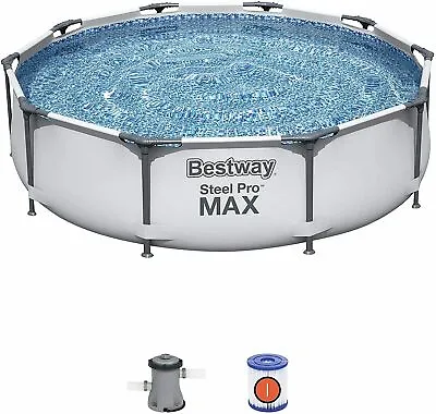 Bestway 10ft X 30″ Pro Max Steel Framed Pool - 10ft Above Ground Swimming Pool • £139.99