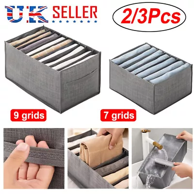 3PCS Folding Drawer Organizer Clothes Box T-shirtJeansLeggings Closet Storage • £6.99